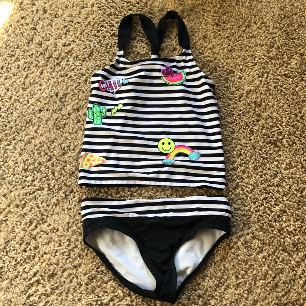 Almost new Justice swim suit, sz 12.  Super cute!
